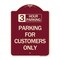 Signmission 3 Hour Parking Parking for Customers Heavy-Gauge Aluminum Sign, 24" x 18", BU-1824-24428 A-DES-BU-1824-24428 - alternate 1